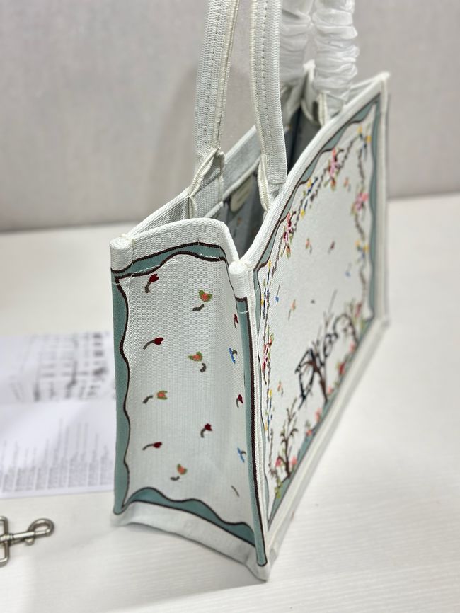 Medium Dior Book Tote with Strap Oblique Embroidery M1354PE-9 Medium Dior Book Tote with Strap Oblique Embroidery M1354PE-9