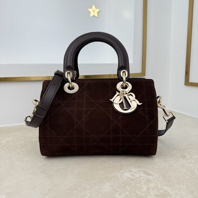 Small Dior Granville Bag Chocolate Flat Macrocannage Suede Calfskin M1441OH Small Dior Granville Bag Chocolate Flat Macrocannage Suede Calfskin M1441OH
