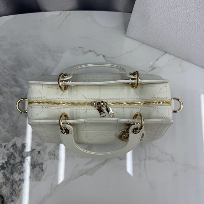 Small Dior Granville Bag Ivory Flat Macrocannage Calfskin M1441OHJ Small Dior Granville Bag Ivory Flat Macrocannage Calfskin M1441OHJ
