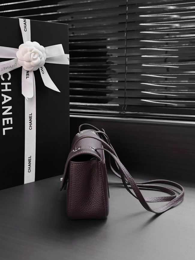 Chanel Mini Flap Bag AS6573 burgundy&Silver-Tone Metal Chanel Mini Flap Bag AS6573 burgundy&Silver-Tone Metal
