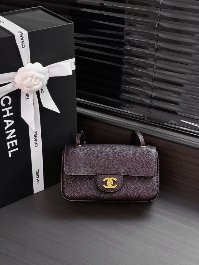 Chanel Mini Flap Bag AS6573 burgundy&gold-Tone Metal