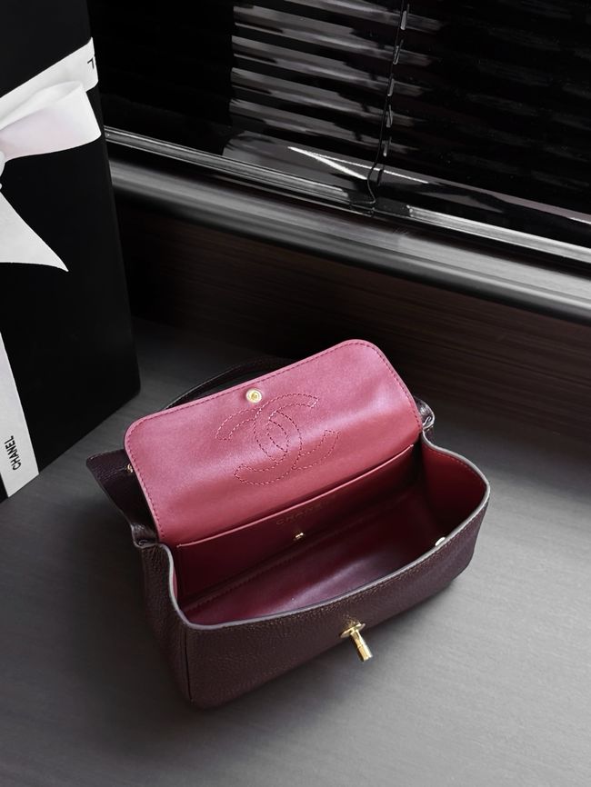Chanel Mini Flap Bag AS6573 burgundy&gold-Tone Metal Chanel Mini Flap Bag AS6573 burgundy&gold-Tone Metal