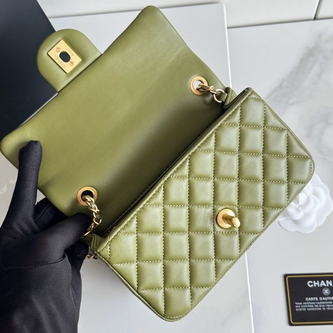 Chanel SMALL FLAP BAG sheepskin AS1787 Khaki Chanel SMALL FLAP BAG sheepskin AS1787 Khaki