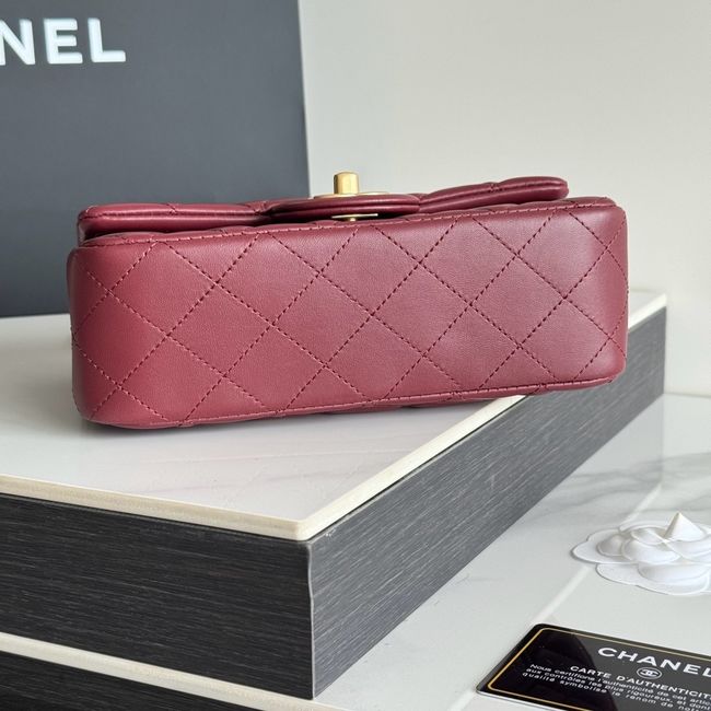 Chanel SMALL FLAP BAG sheepskin AS1787 burgundy Chanel SMALL FLAP BAG sheepskin AS1787 burgundy