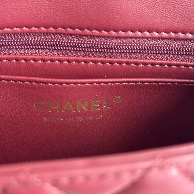 Chanel SMALL FLAP BAG sheepskin AS1787 burgundy Chanel SMALL FLAP BAG sheepskin AS1787 burgundy