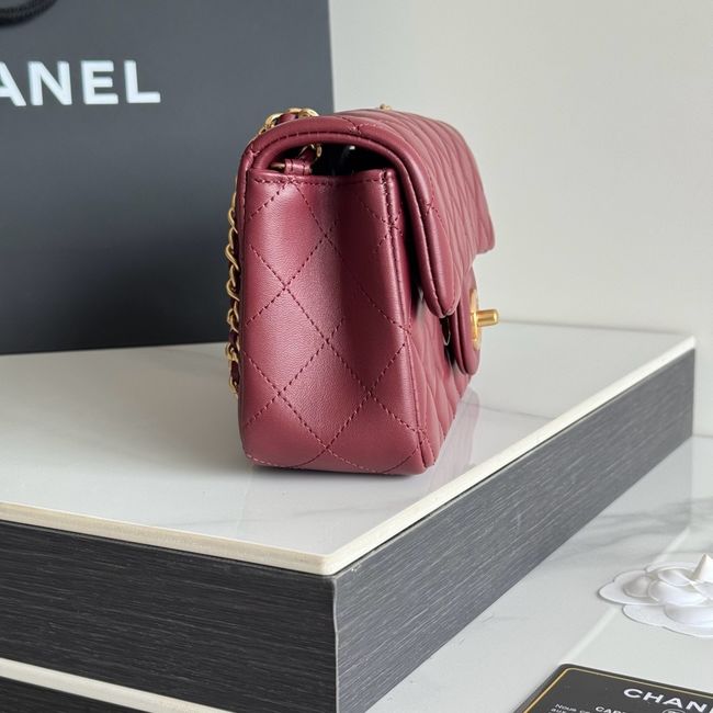 Chanel SMALL FLAP BAG sheepskin AS1787 burgundy Chanel SMALL FLAP BAG sheepskin AS1787 burgundy