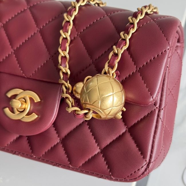 Chanel SMALL FLAP BAG sheepskin AS1787 burgundy Chanel SMALL FLAP BAG sheepskin AS1787 burgundy