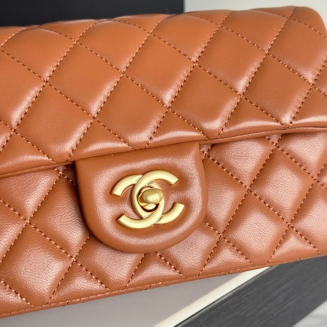 Chanel SMALL FLAP BAG sheepskin AS1787 golden brown Chanel SMALL FLAP BAG sheepskin AS1787 golden brown