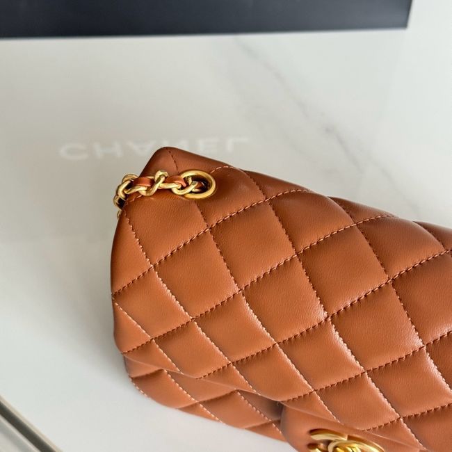 Chanel SMALL FLAP BAG sheepskin AS1787 golden brown Chanel SMALL FLAP BAG sheepskin AS1787 golden brown