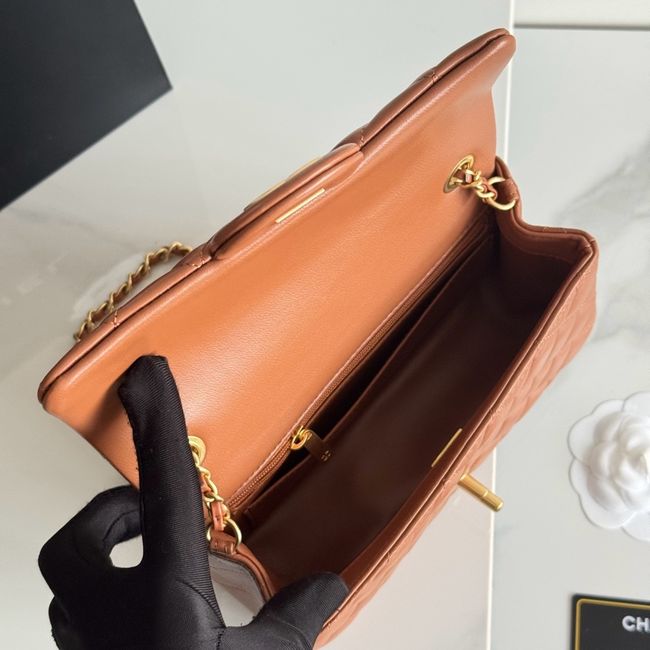 Chanel SMALL FLAP BAG sheepskin AS1787 golden brown Chanel SMALL FLAP BAG sheepskin AS1787 golden brown