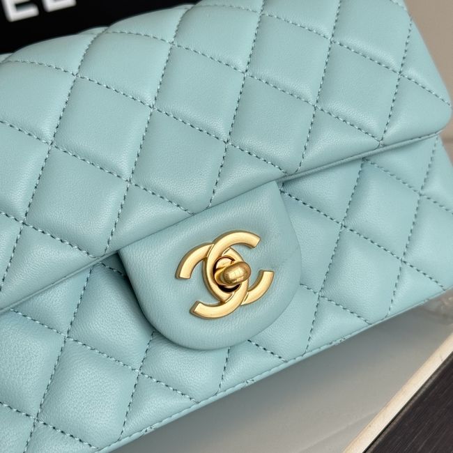 Chanel SMALL FLAP BAG sheepskin AS1787 sky blue Chanel SMALL FLAP BAG sheepskin AS1787 sky blue