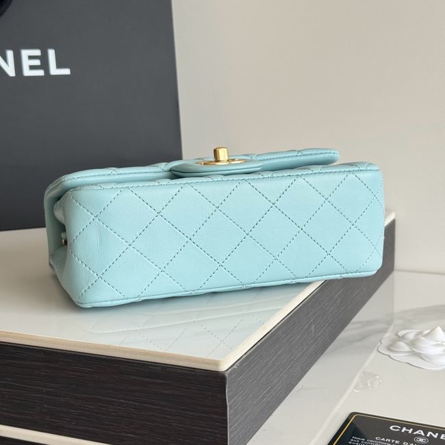 Chanel SMALL FLAP BAG sheepskin AS1787 sky blue Chanel SMALL FLAP BAG sheepskin AS1787 sky blue