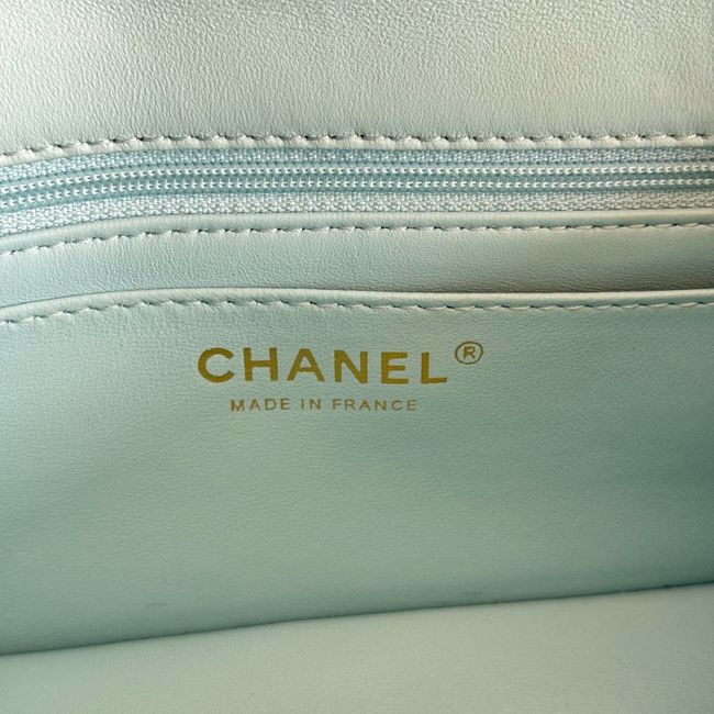 Chanel SMALL FLAP BAG sheepskin AS1787 sky blue Chanel SMALL FLAP BAG sheepskin AS1787 sky blue
