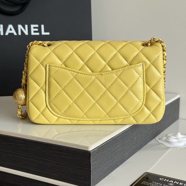Chanel SMALL FLAP BAG sheepskin AS1787 yellow Chanel SMALL FLAP BAG sheepskin AS1787 yellow