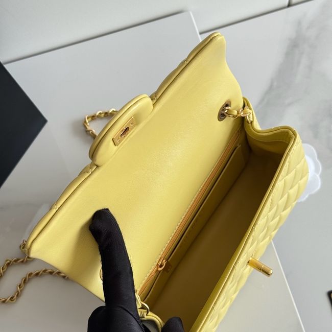 Chanel SMALL FLAP BAG sheepskin AS1787 yellow Chanel SMALL FLAP BAG sheepskin AS1787 yellow