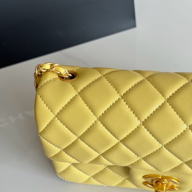 Chanel SMALL FLAP BAG sheepskin AS1787 yellow Chanel SMALL FLAP BAG sheepskin AS1787 yellow