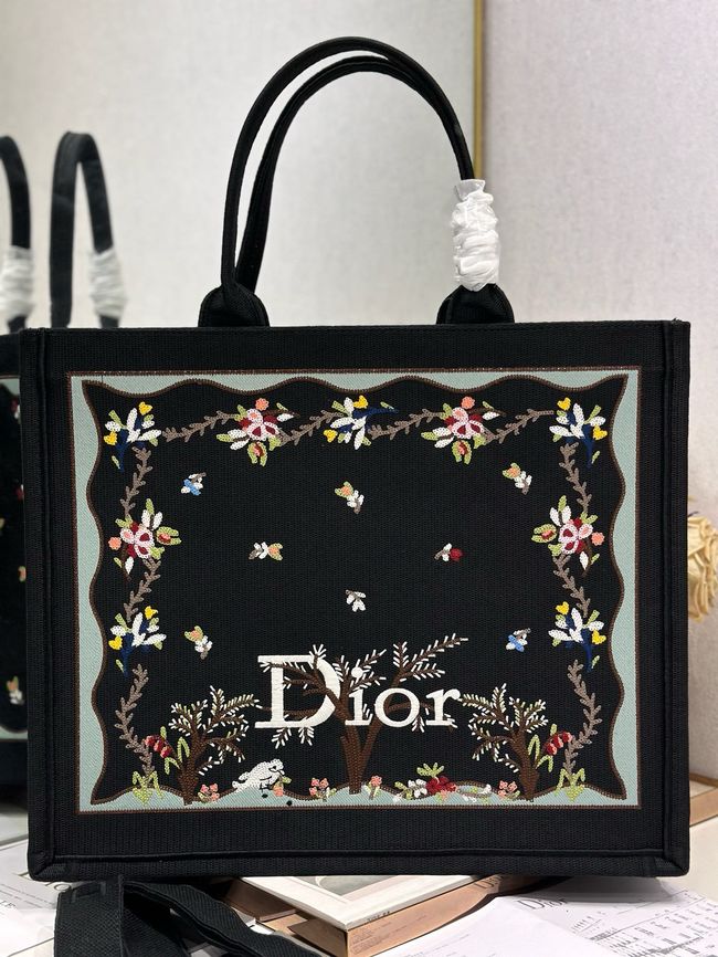 Large Dior Book Tote Cannage Embroidery M1349OEQ-4 Large Dior Book Tote Cannage Embroidery M1349OEQ-4