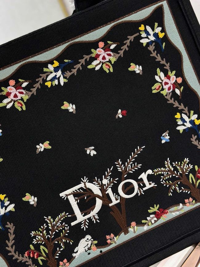 Large Dior Book Tote Cannage Embroidery M1349OEQ-4 Large Dior Book Tote Cannage Embroidery M1349OEQ-4