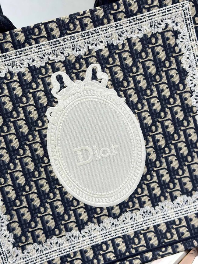 Large Dior Book Tote Cannage Embroidery M1349OEQ-7 Large Dior Book Tote Cannage Embroidery M1349OEQ-7
