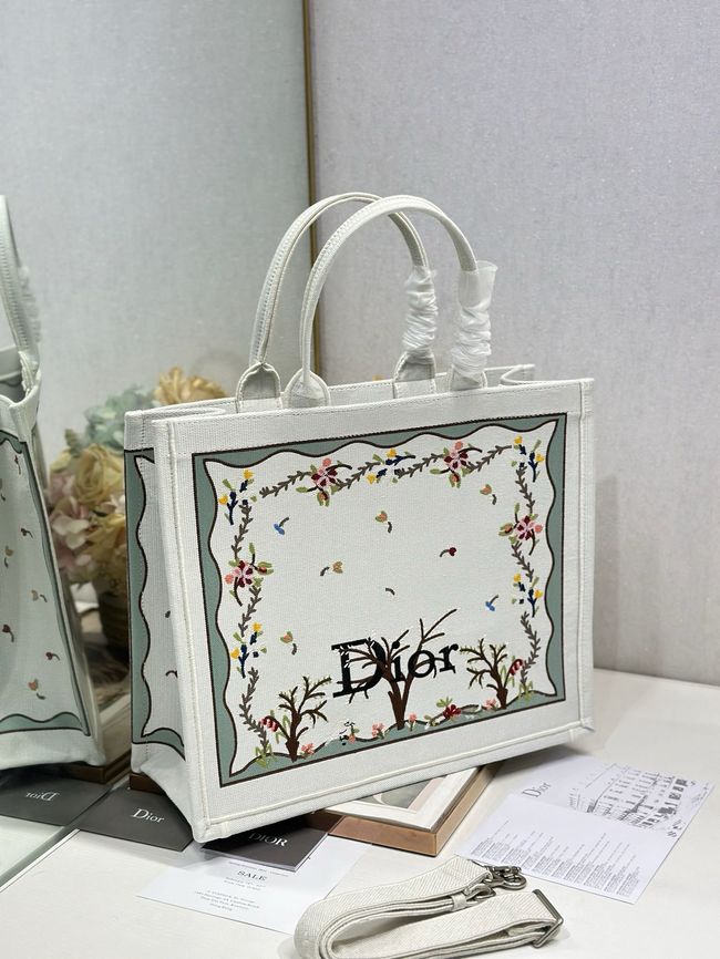 Large Dior Book Tote Cannage Embroidery M1349OEQ-9 Large Dior Book Tote Cannage Embroidery M1349OEQ-9