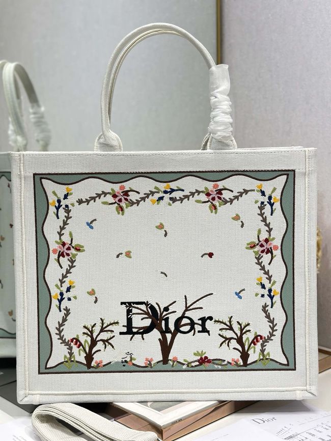 Large Dior Book Tote Cannage Embroidery M1349OEQ-9 Large Dior Book Tote Cannage Embroidery M1349OEQ-9