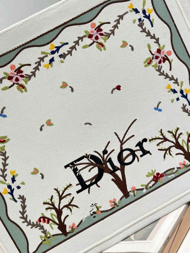 Large Dior Book Tote Cannage Embroidery M1349OEQ-9 Large Dior Book Tote Cannage Embroidery M1349OEQ-9