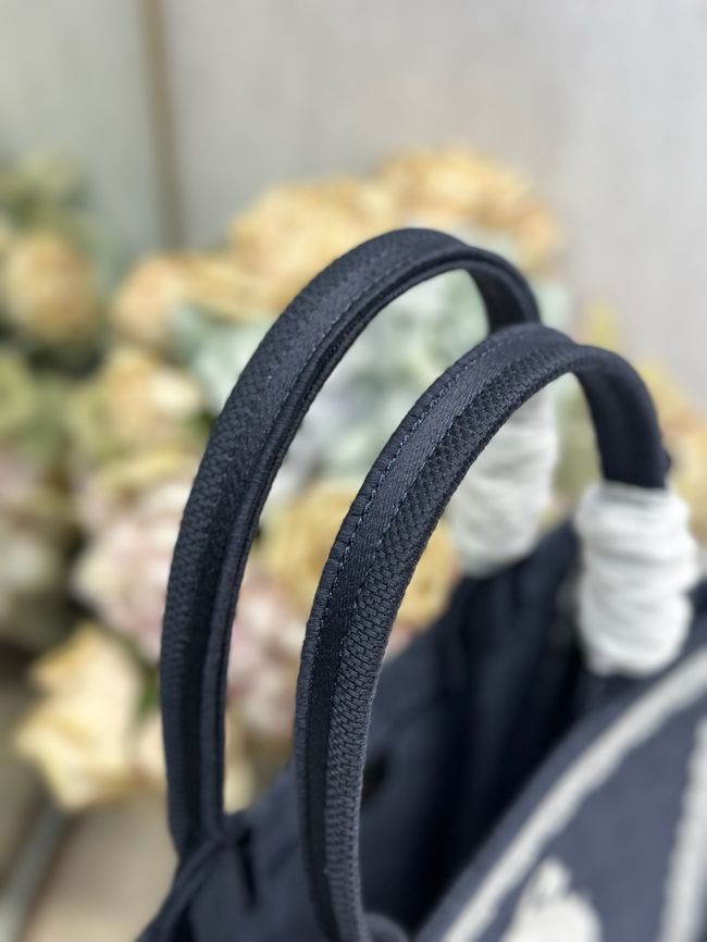 Medium Dior Book Tote with Strap Oblique Embroidery M1354PE-10 Medium Dior Book Tote with Strap Oblique Embroidery M1354PE-10