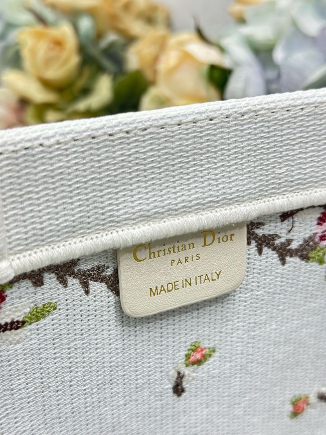 Medium Dior Book Tote with Strap Oblique Embroidery M1354PE-9 Medium Dior Book Tote with Strap Oblique Embroidery M1354PE-9