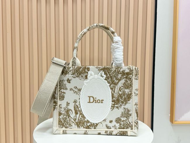 Small Dior Book Tote with Strap Embroidered M1404OE-1