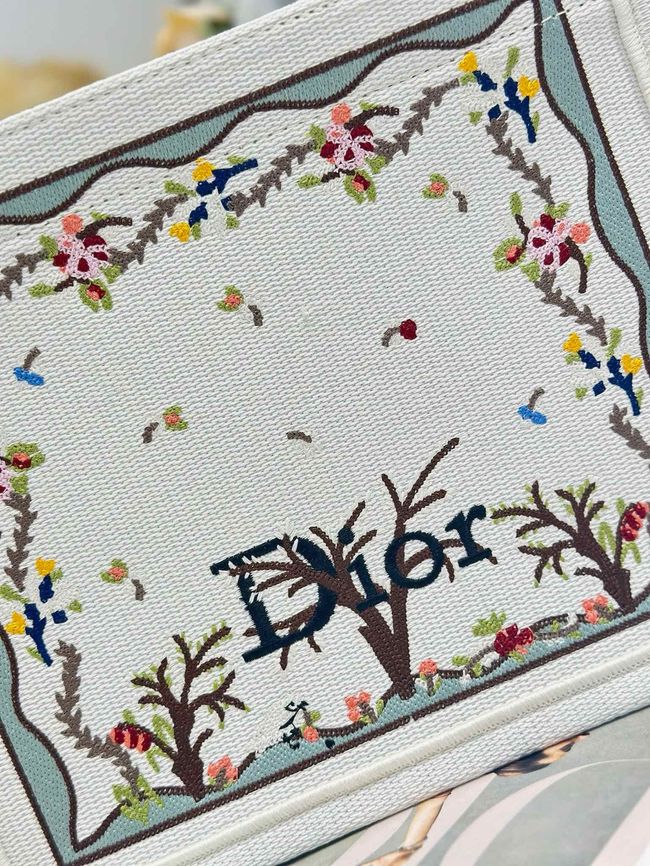 Small Dior Book Tote with Strap Embroidered M1404OE-7 Small Dior Book Tote with Strap Embroidered M1404OE-7