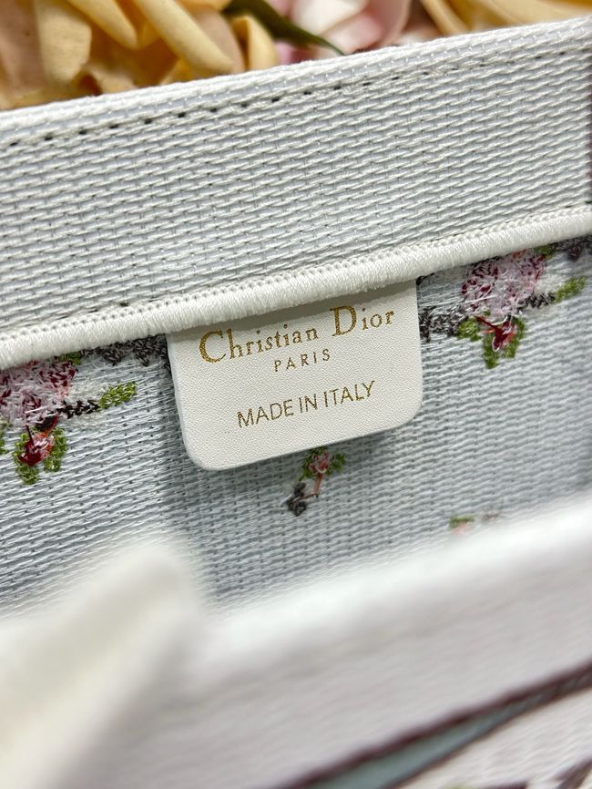Small Dior Book Tote with Strap Embroidered M1404OE-7 Small Dior Book Tote with Strap Embroidered M1404OE-7