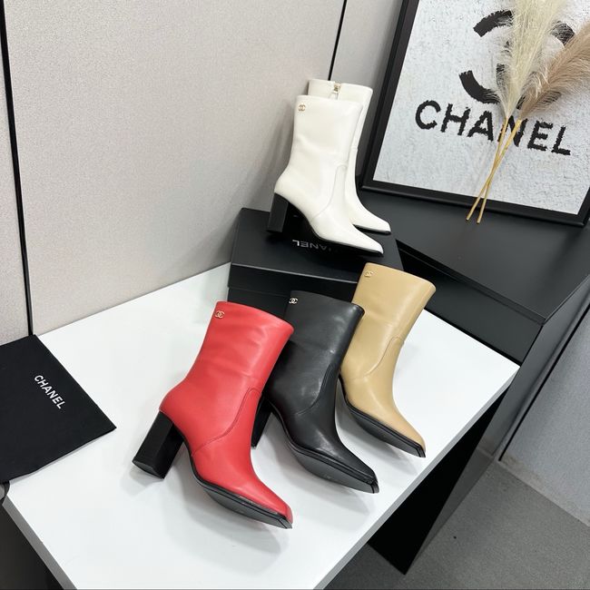 Chanel Mid-Calf Boots Shiny Calfskin 64243-1