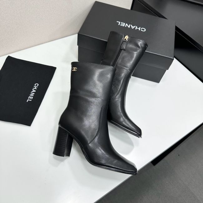 Chanel Mid-Calf Boots Shiny Calfskin 64243-1