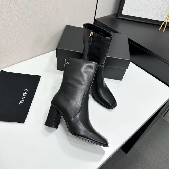 Chanel Mid-Calf Boots Shiny Calfskin 64243-1