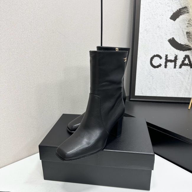 Chanel Mid-Calf Boots Shiny Calfskin 64243-1
