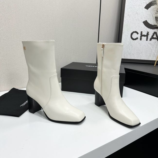 Chanel Mid-Calf Boots Shiny Calfskin 64243-2