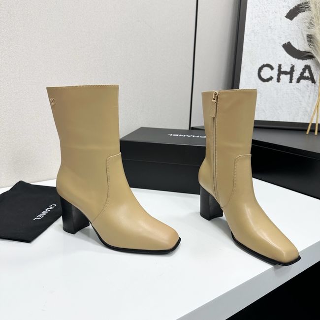 Chanel Mid-Calf Boots Shiny Calfskin 64243-4