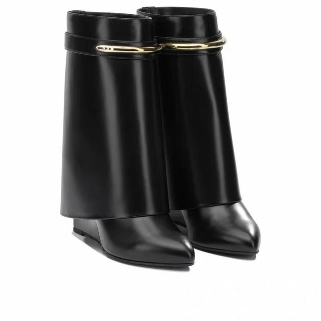 Givenchy Mid-Calf Boots Shiny Calfskin high heels 8.5CM 65260-2