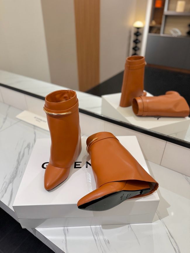 Givenchy Mid-Calf Boots Shiny Calfskin high heels 8.5CM 65260-6