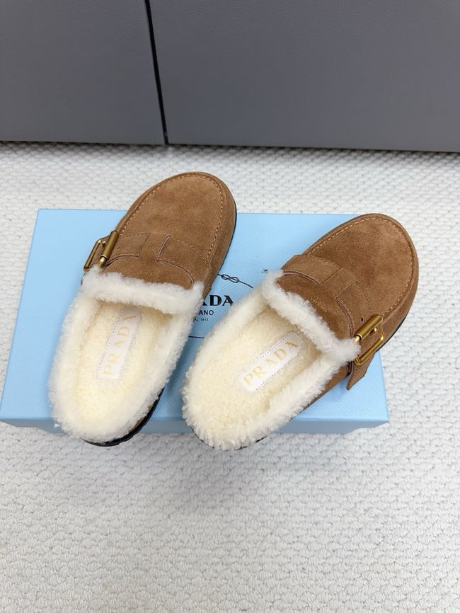 Prada Suede and shearling mules 64258-2