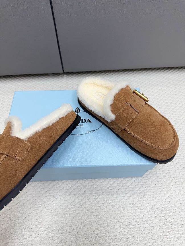 Prada Suede and shearling mules 64258-2