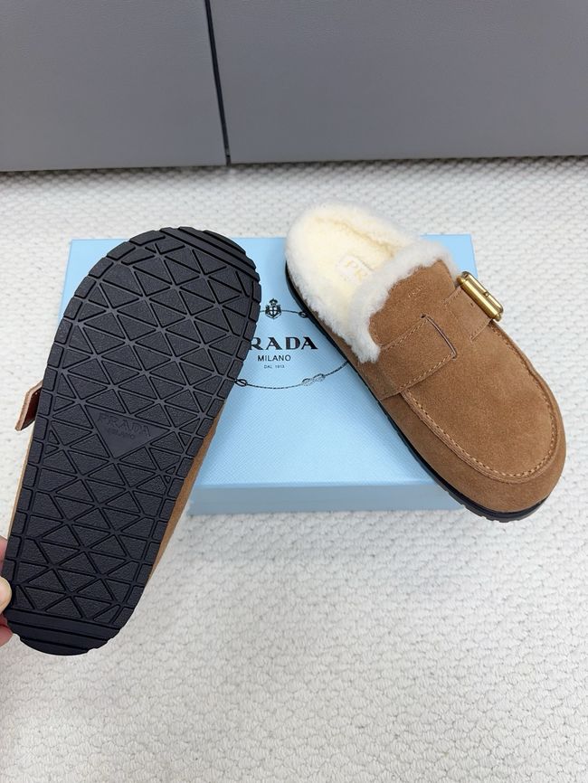 Prada Suede and shearling mules 64258-2