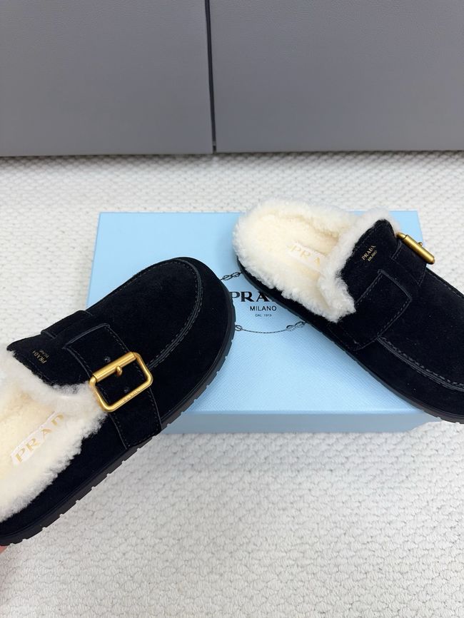 Prada Suede and shearling mules 64258-3