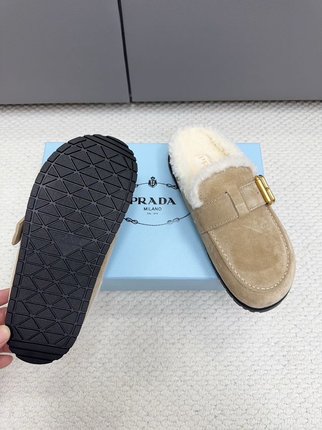 Prada Suede and shearling mules 64258-4