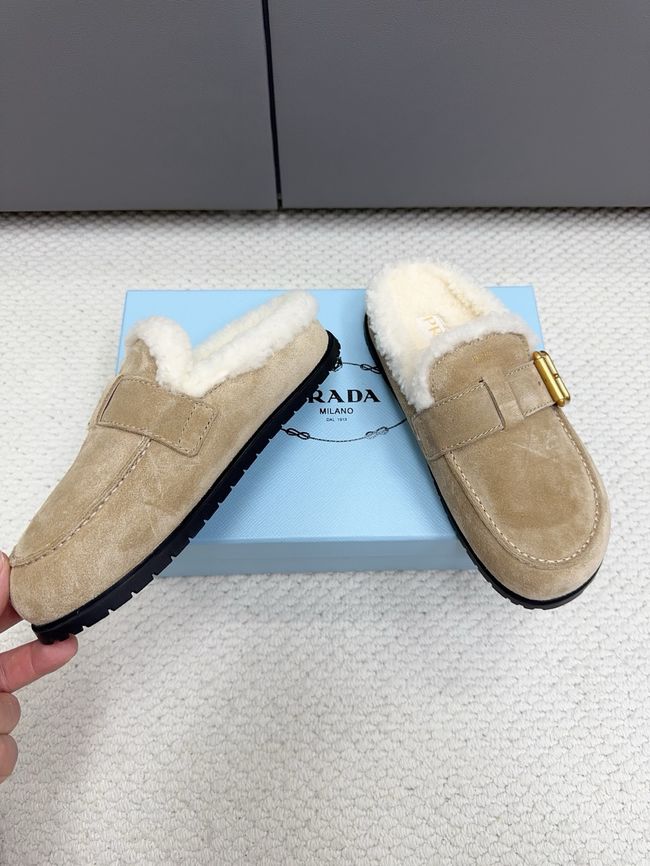 Prada Suede and shearling mules 64258-4