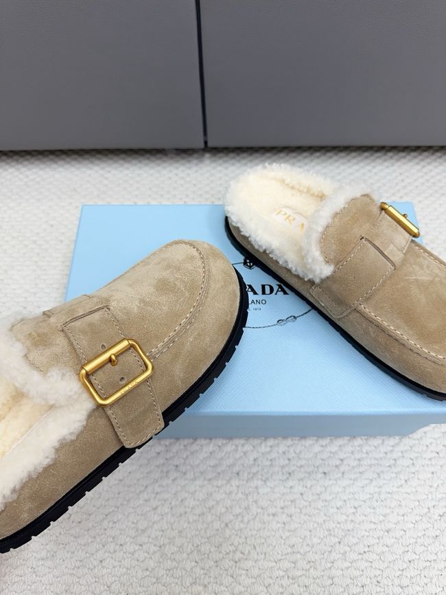 Prada Suede and shearling mules 64258-4