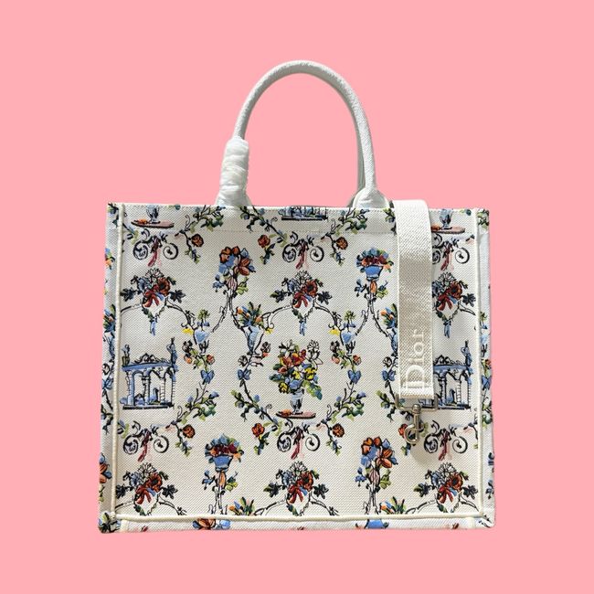 Large Dior Book Tote Cannage Embroidery M1349OEQ-12 Large Dior Book Tote Cannage Embroidery M1349OEQ-12