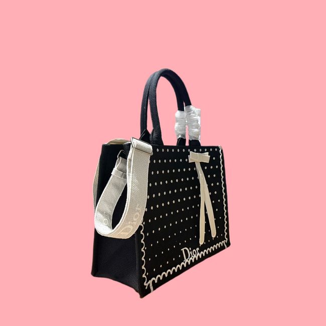 Medium Dior Book Tote with Strap Oblique Embroidery M1354PE-11
