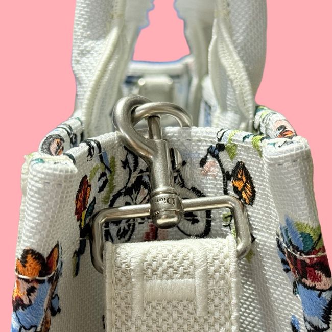 Medium Dior Book Tote with Strap Oblique Embroidery M1354PE-12