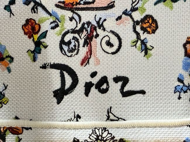 Medium Dior Book Tote with Strap Oblique Embroidery M1354PE-12